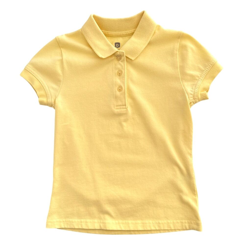 DENNIS UNIFORM Girls Size 5-6 XS Short Sleeve Polo Shirt Yellow School GXS